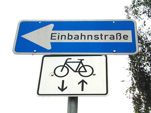 Zeichen und Regeln für Radfahrer